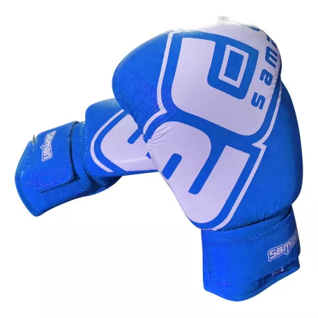 Boxnig gloves, Saman, Eco 2.0, leather, blue, 10oz