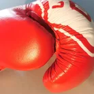 Boxing gloves, Saman, Eco 2.0, leather, red, 10 oz