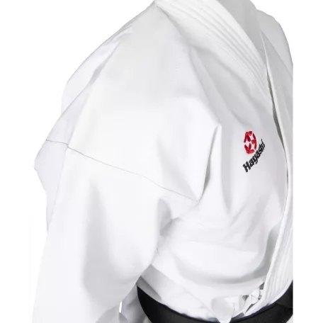 Karate ruha, Hayashi, WKF, Katamori, 13 oz., fehér és színes hímzéssel, Fehér szín, 135 cm méret