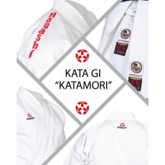   Karate ruha, Hayashi, WKF, Katamori, 13 oz., fehér és színes hímzéssel, Fehér szín, 150 cm méret