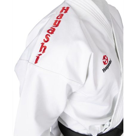 Karate uniform, Hayashi, WKF, Katamori, 13 oz., white, Fehér-piros szín, 180 cm méret