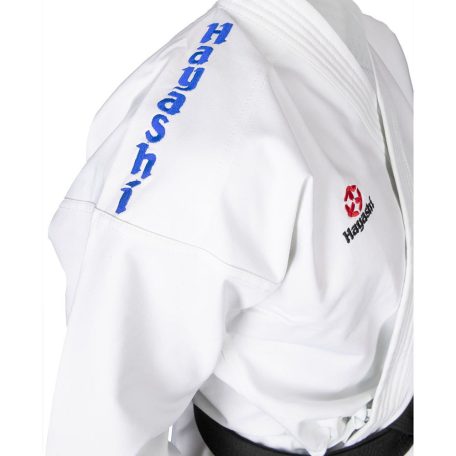 Karate uniform, Hayashi, WKF, Katamori, 13 oz., white, Fehér-kék szín, 160 cm méret