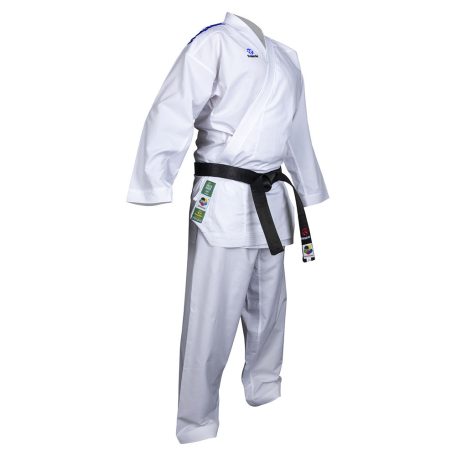Karate ruha, Hayashi, WKF Green, Premium Kumite, kék hímzéssel, 175 cm