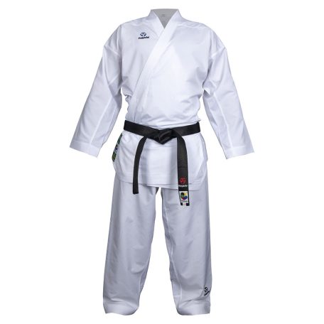 Karate ruha, Hayashi, WKF Green, Premium Kumite, kék hímzéssel, 175 cm