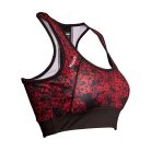 Sportmelltartó, Hayashi, Flowers, fekete/piros, XS méret