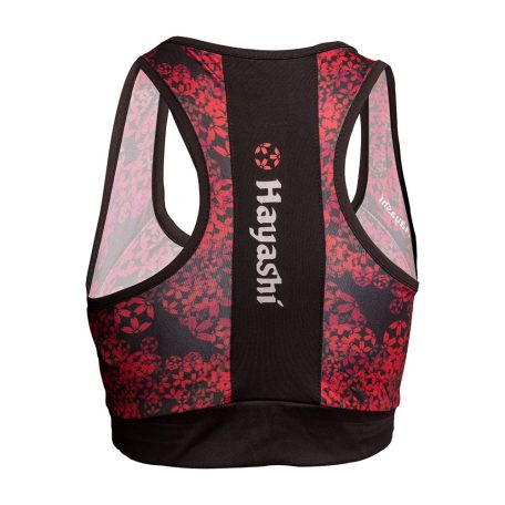 Sportmelltartó, Hayashi, Flowers, fekete/piros, XS méret