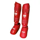Karate Lábszárvédő lábfejes, Saman, Competition 40, piros, XS