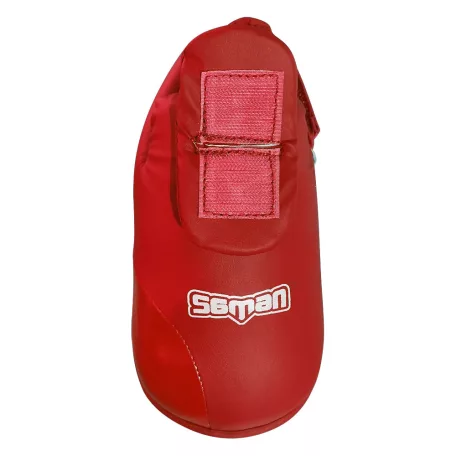 Karate Lábszárvédő lábfejes, Saman, Competition 40, piros, XL