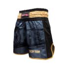 Kick-box rövidnadrág, Top Ten, Power Ink, Fekete-arany szín, XS méret