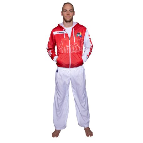 ZIP Hoodie, Hayashi, WKF Brick, red-white, XS méret