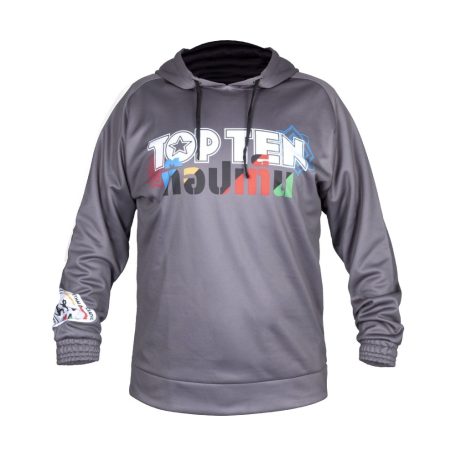 Hoodie “ITF SHADOW”, Top Ten, Taekwondo, white, Acélszürke szín, M méret