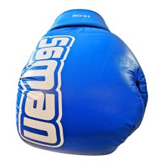 Boxkesztyű, Saman, Mex Glove, bőr, kék, 10 oz