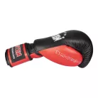 Boxkesztyű, Top Ten, Pro, bőr-műbőr borítás, fekete-piros, 12 oz