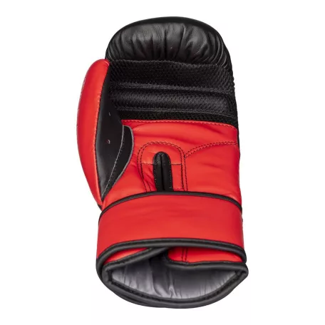 Boxkesztyű, Top Ten, Pro, bőr-műbőr borítás, fekete-piros, 16 oz