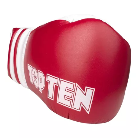 Boxing gloves, leather, with laces, Top Ten, Pro Twister, 10 oz, Piros szín