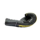 Boxkesztyű, Top Ten Round Up, bőr, fűzős, Fekete-citromsárga, 16 oz