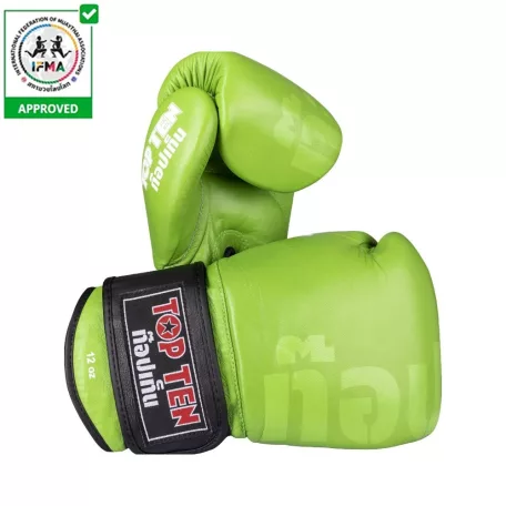 Boxing gloves, Top Ten, 4select, nubuk leather, Zöld szín, 14 oz méret