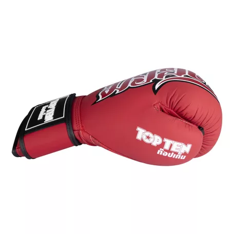 Boxkesztyű, bőr, Top Ten, Nong Han, Piros, 12 oz