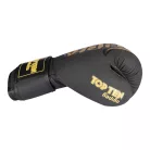 Boxkesztyű, bőr, Top Ten, Nong Han, Fekete-arany, 10 oz