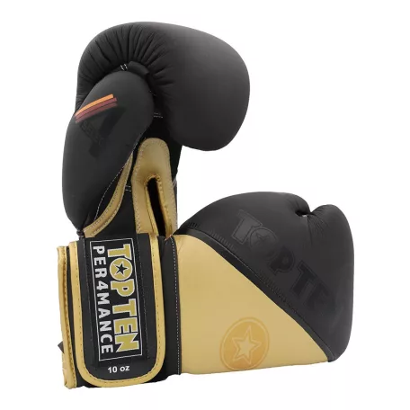 Boxing gloves, Top Ten, 4Select, leather, Arany-fekete szín, 14 oz méret