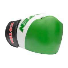 Boxkesztyű, Top Ten, bőr, Sparring X, Zöld-fehér, 12 oz