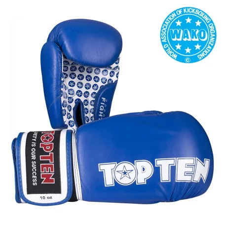 Boxkesztyű, Top Ten, Fight, WAKO, Kék, 10 oz