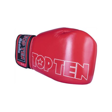 Muay Thai Boxkesztyű, Top Ten, Mad, IFMA valódi bőr, Piros, 10 oz