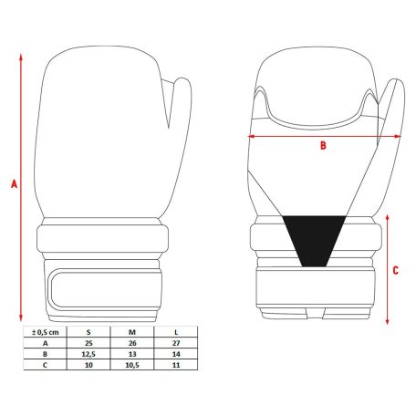 Pointfighter kesztyű, Top Ten, Glossy Block Star, WAKO, Fekete-fehér, S