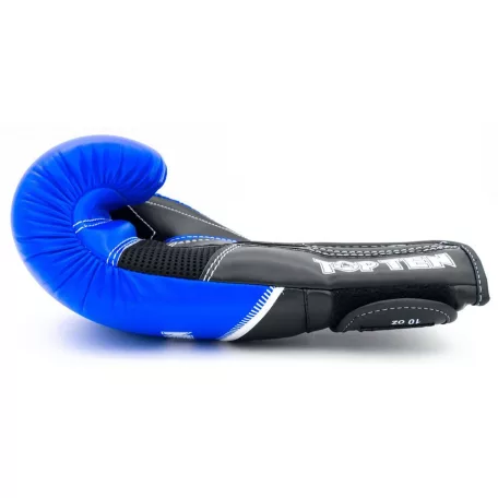 Boxing gloves, Top Ten, 4select, nubuk leather, Kék-fekete szín, 12 oz méret