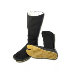 Tabi, TEREP, vászon, gumi talppal, fekete, 37 méret