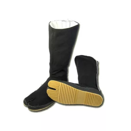 Tabi, TEREP, vászon, gumi talppal, fekete, 39 méret