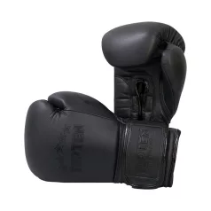   Boxkesztyű, Top Ten, Black 'n' Black, bőr, fekete, 10 oz