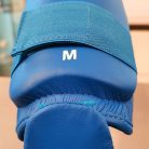 Karate Lábszárvédő lábfejes, Saman, kék, XL