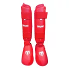 Karate Lábszárvédő lábfejes, Saman, piros, L