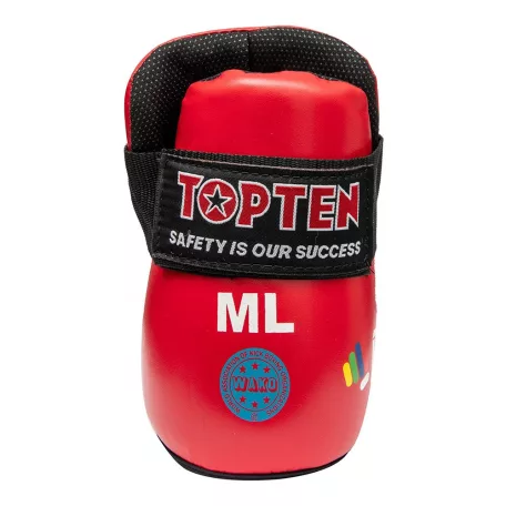 Instep Pad, Top Ten, Fight, black, Piros szín, M/L méret, WAKO Kick-Box minősítés