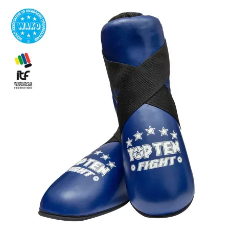 Instep Pad, Top Ten, Fight, black, Kék szín, M/L méret, WAKO Kick-Box minősítés