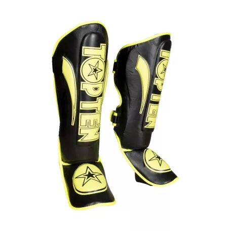 Lábfejes lábszárvédő, Top Ten, Star Light, fekete-sárga, XS