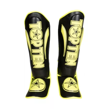 Lábfejes lábszárvédő, Top Ten, Star Light, fekete-sárga, XL