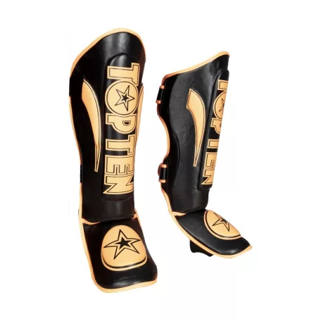 Lábfejes lábszárvédő, Top Ten, Star Light, fekete-narancs, M