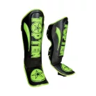 Lábfejes lábszárvédő, Top Ten, Star Light, fekete-zöld, XS