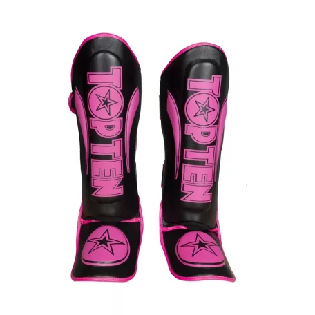 Lábfejes lábszárvédő, Top Ten, Star Light, fekete-pink, XS