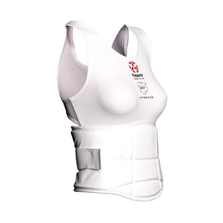 Chest guard, WKF, Hayashi, Essential, for women, white, L méret