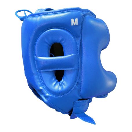 Head guard, Saman, Jawz, with face protection, artificial leather, Kék szín, M méret