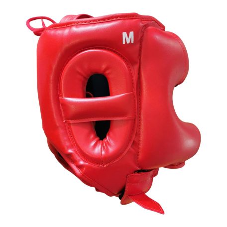 Head guard, Saman, Jawz, with face protection, artificial leather, Piros szín, XS méret