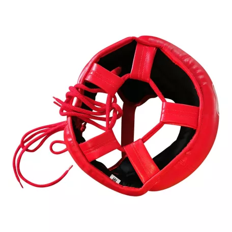 Head guard, Saman, Jawz, with face protection, artificial leather, Piros szín, S méret