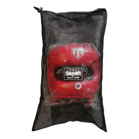 Head guard, Saman, Jawz, with face protection, artificial leather, Piros szín, S méret