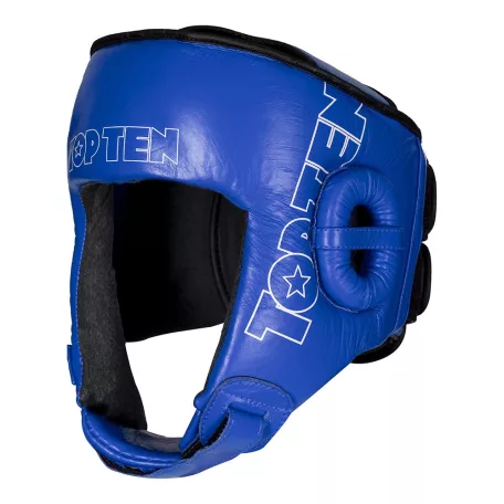 Fejvédő, Top Ten, IFMA, Jarot Muay, bőr, Kék, M