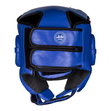 Fejvédő, Top Ten, IFMA, Jarot Muay, bőr, Kék, XL