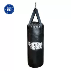 Boxzsák, Samansport, Junior, műbőr, 80x30 cm, fekete