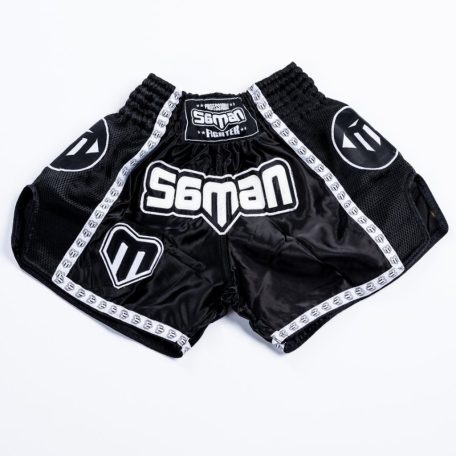 Thai-Box nadrág, Saman, Colours 1985, poliészter, fekete/fehér, XS